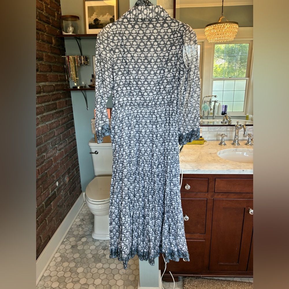 NWT Marea by Liz Joy Flounce Dress in Bluestone Sz S - Picture 2 of 5
